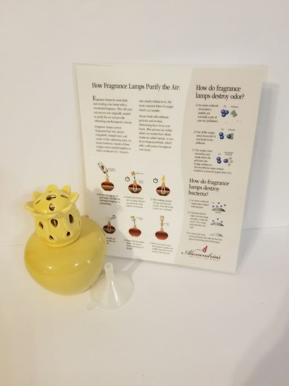 Alexandria's Art for the Senses fragrance lamp.  Yellow.  New.  NWOT